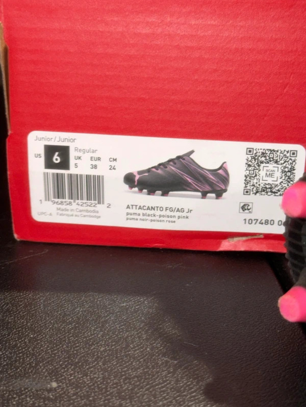 New in Box Puma Attacanto FG/AG Youth Soccer Cleats - Size 6